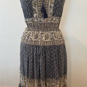 Sea New York Navy and Cream Printed Midi Dress